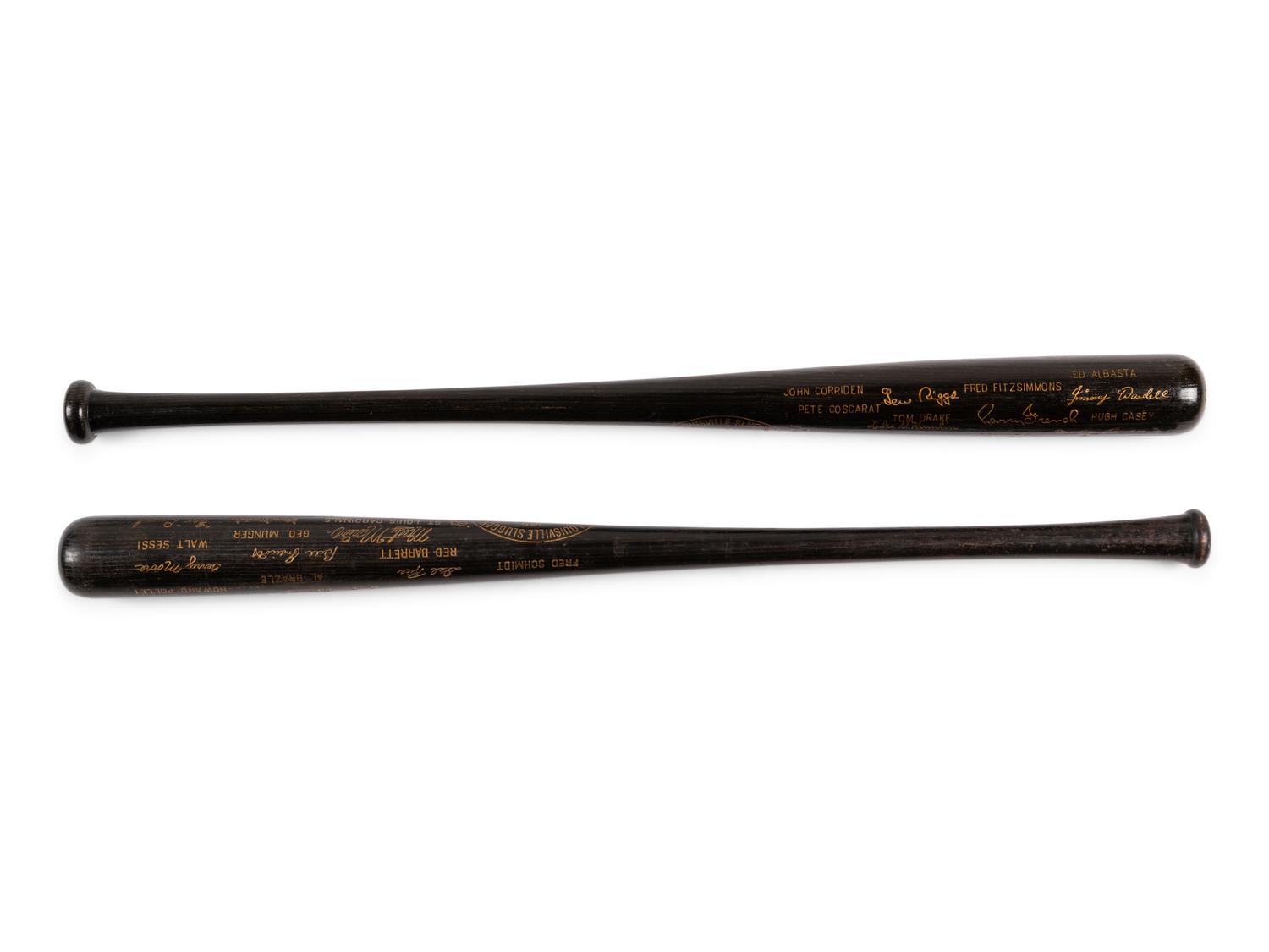 A Group of 1940s Louisville Slugger National League Champion Commemorative Presentation Bats