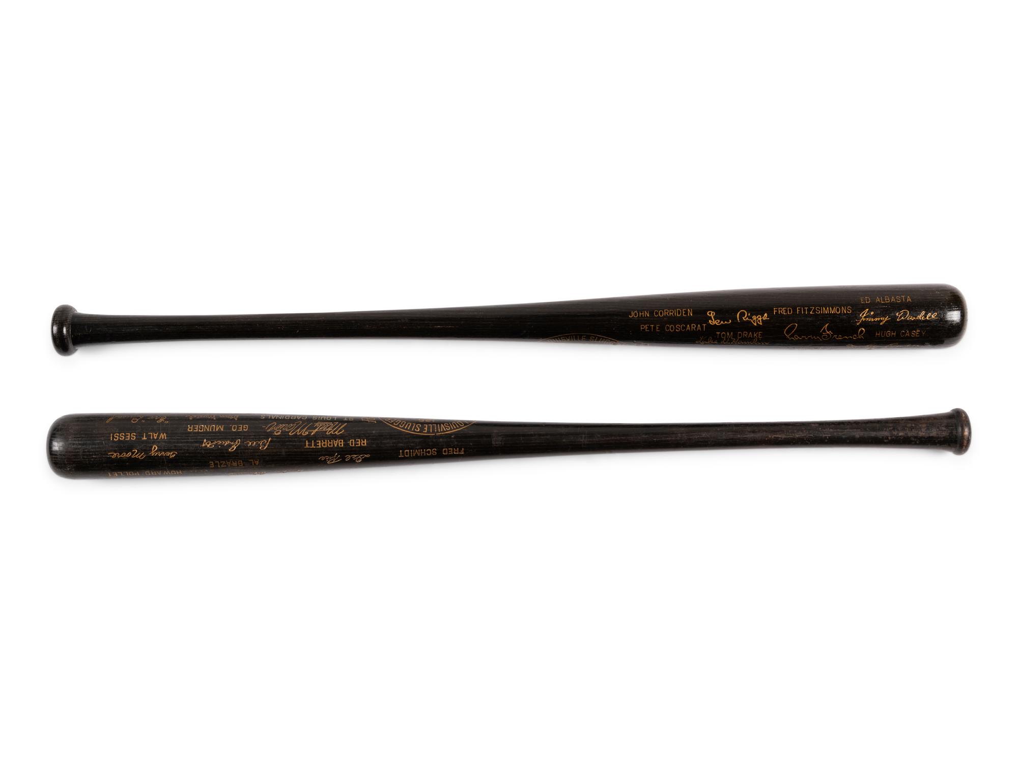 A Group of 1940s Louisville Slugger National League Champion Commemorative Presentation Bats