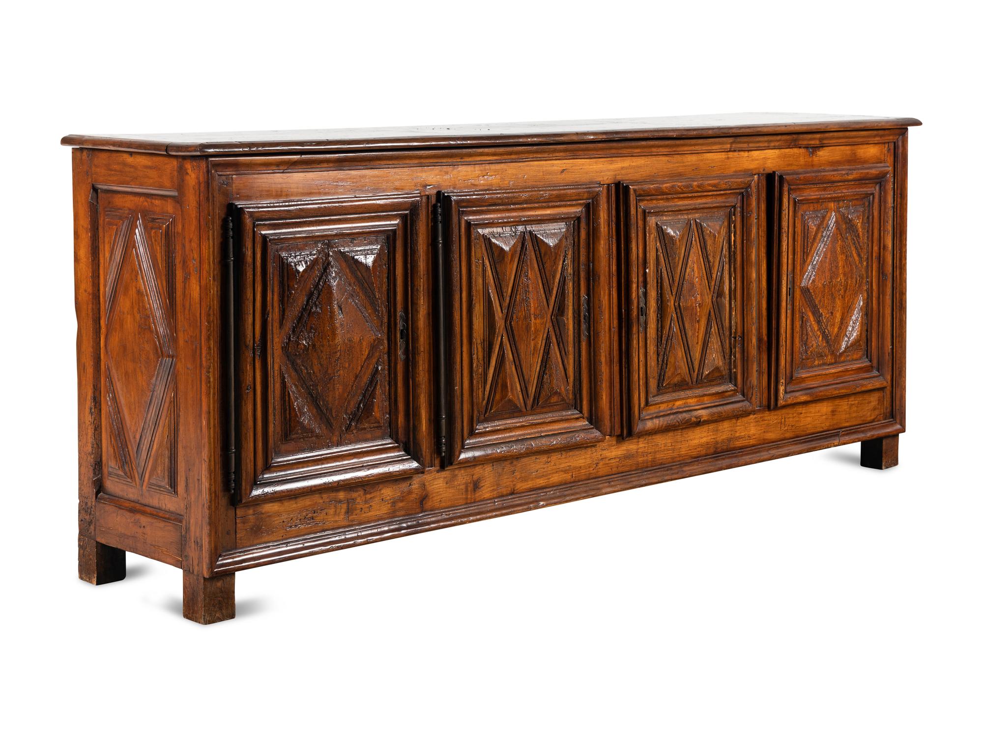 An Italian Walnut Console Cabinet