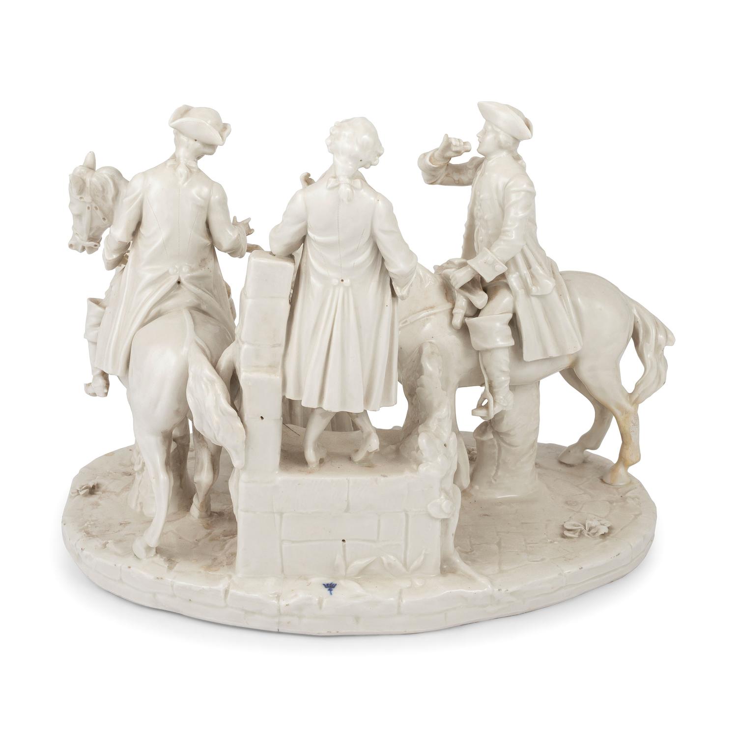 A German Blanc-de-Chine Porcelain Figural Group
