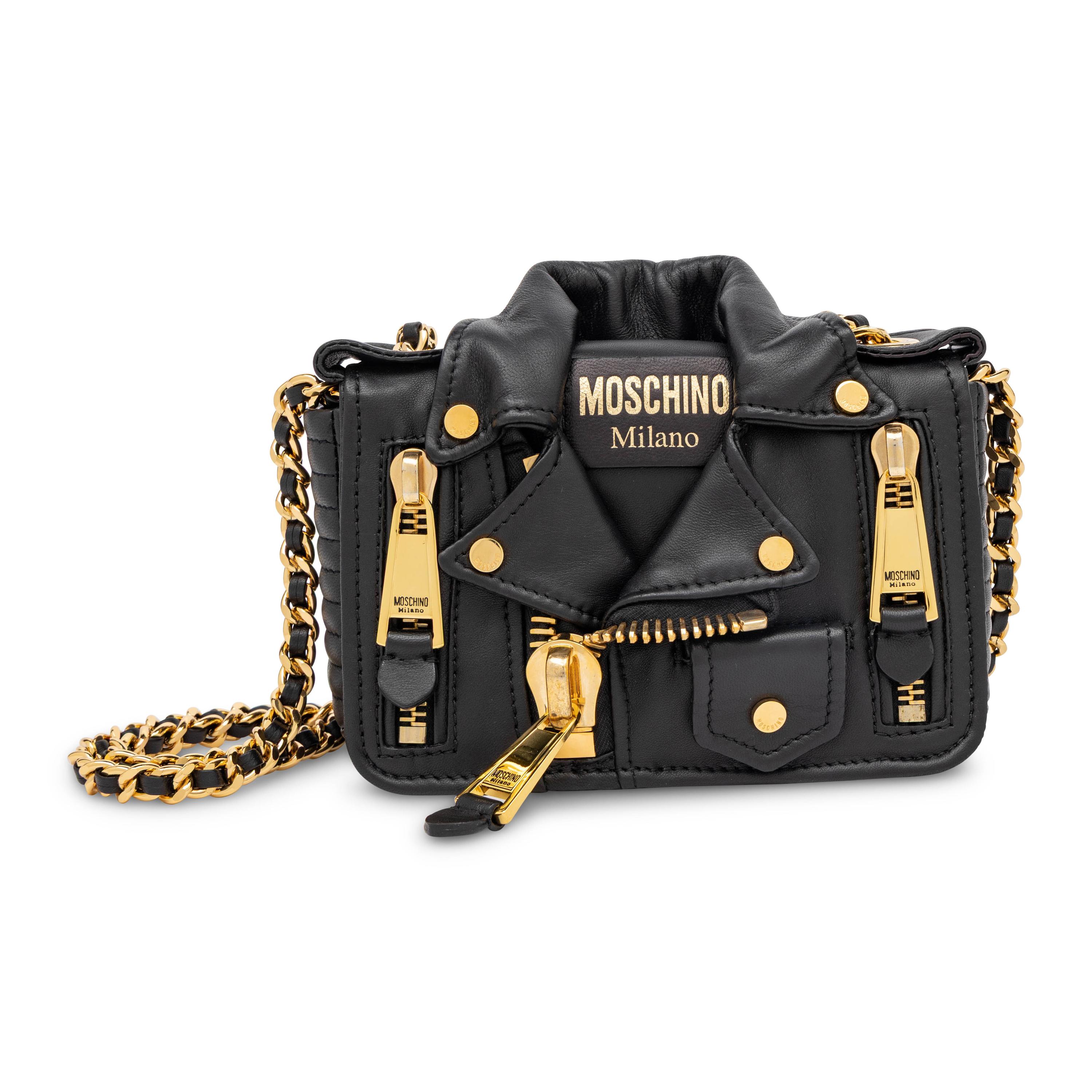 Moschino, Biker Jacket Leather Flap Bag
