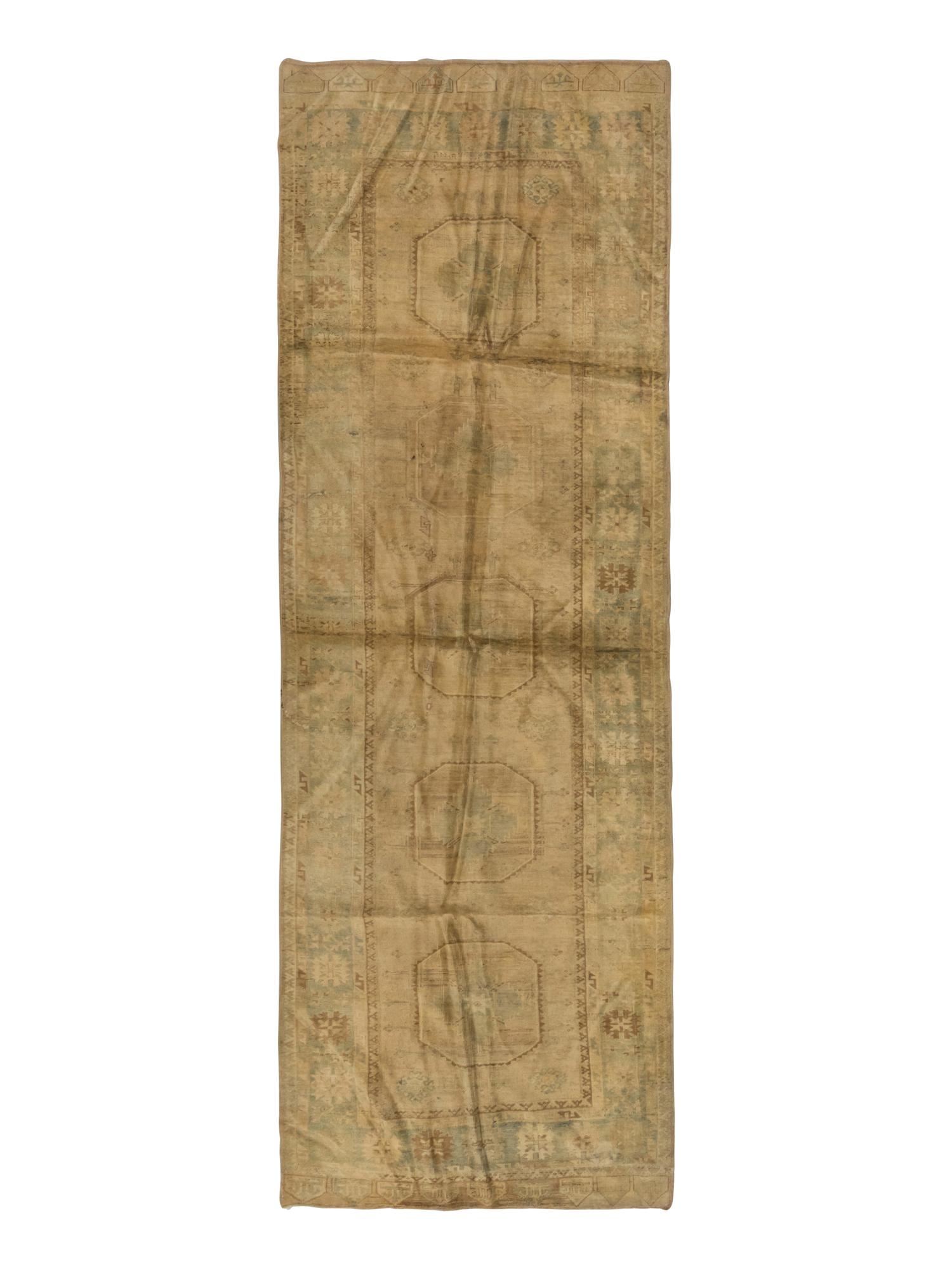 An Oushak Corridor Carpet