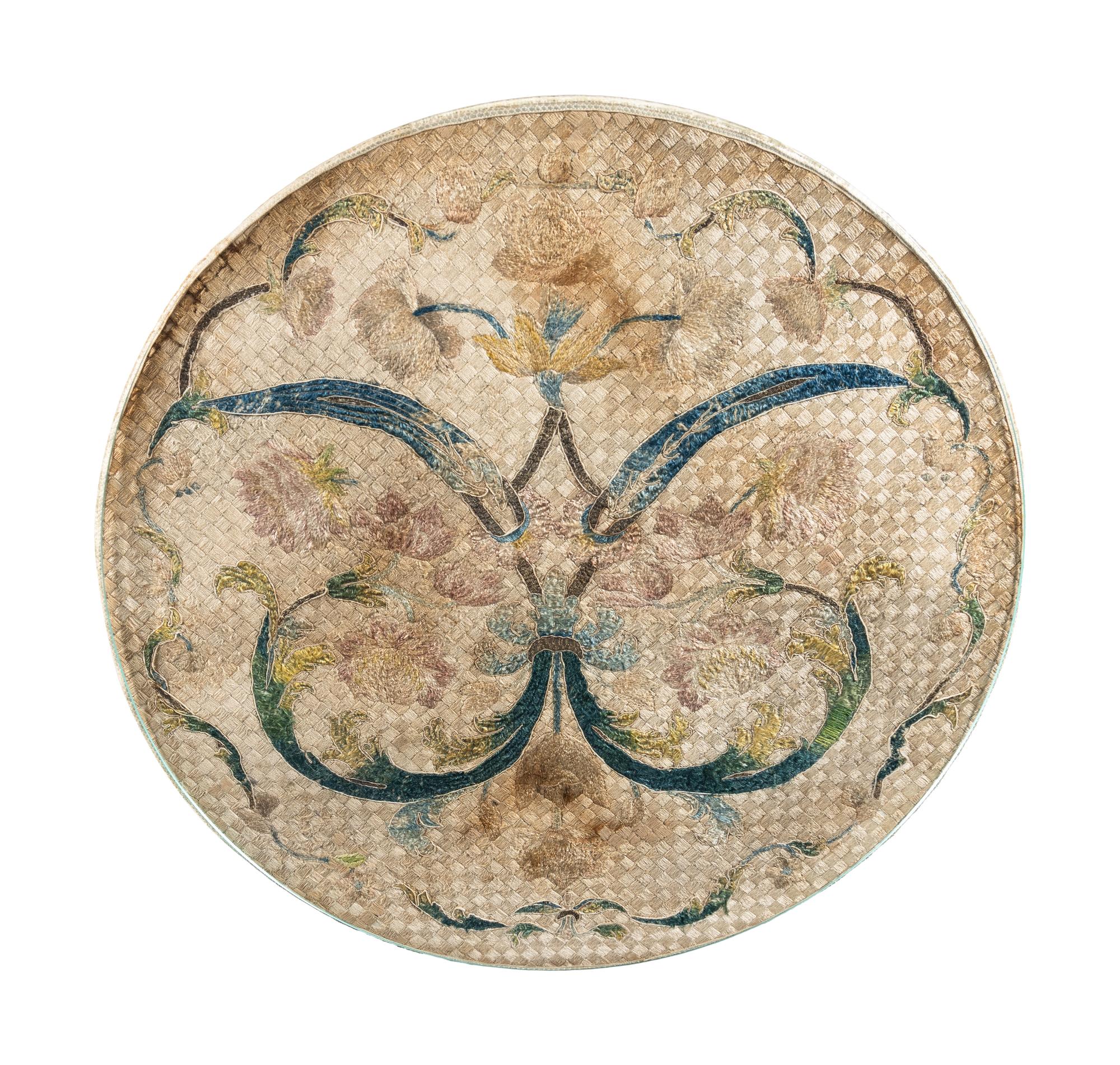 A French Table with an Embroidered Top
