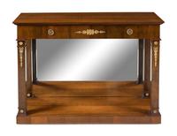 An Empire Style Glit Bronze Mounted Walnut Console Table
