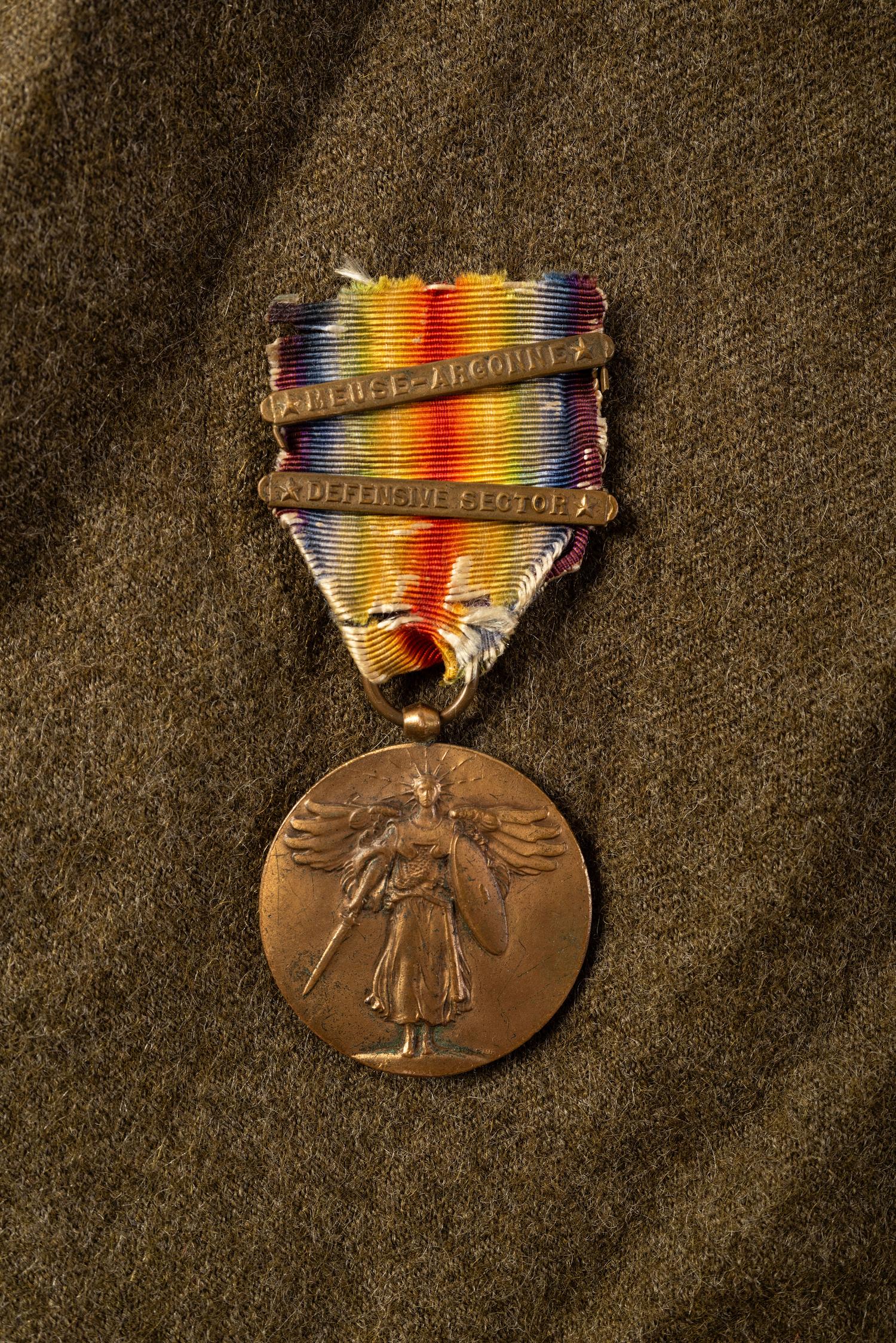 [WORLD WAR I]. Soldier's tunic issued to a member of the 92nd US Infantry, "Buffalo Soldiers."