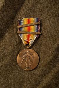 [WORLD WAR I]. Soldier's tunic issued to a member of the 92nd US Infantry, "Buffalo Soldiers."
