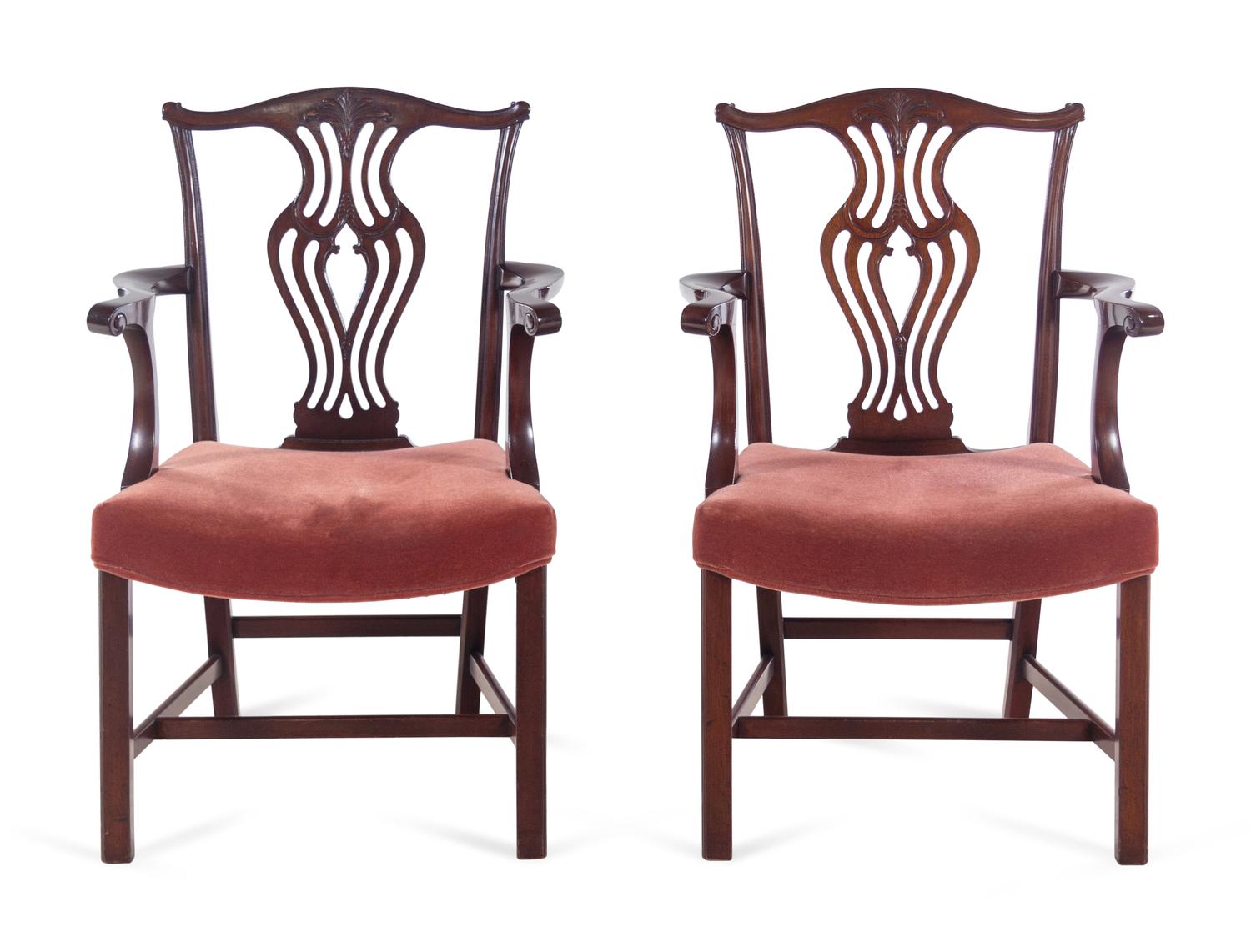A Pair of George III Style Mahogany Armchairs