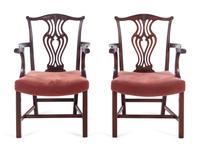 A Pair of George III Style Mahogany Armchairs