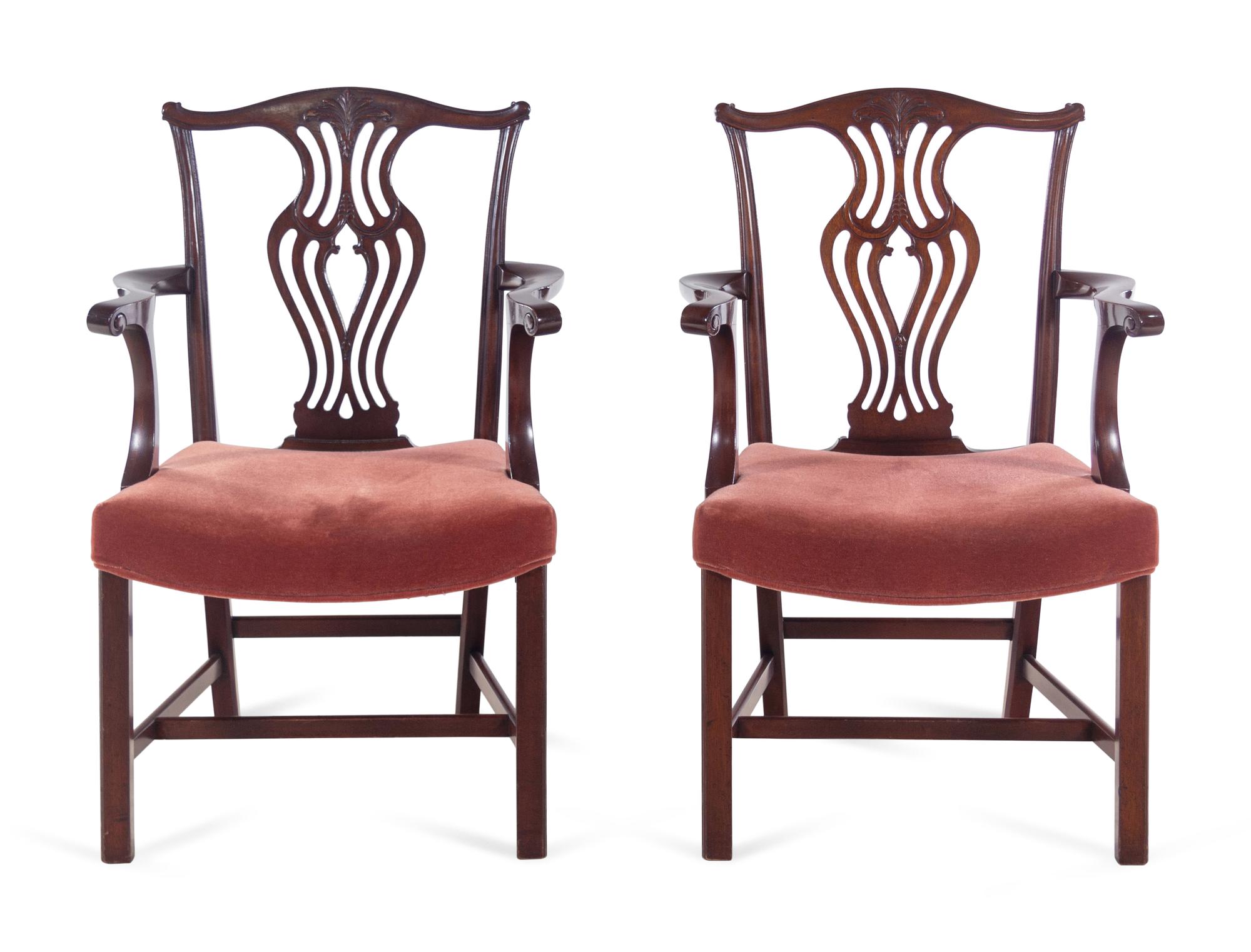 A Pair of George III Style Mahogany Armchairs