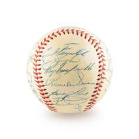 A 1954 Brooklyn Dodgers Team Signed Autograph Baseball Including Jackie Robinson and Roy Campanella (Beckett Authentication Services)