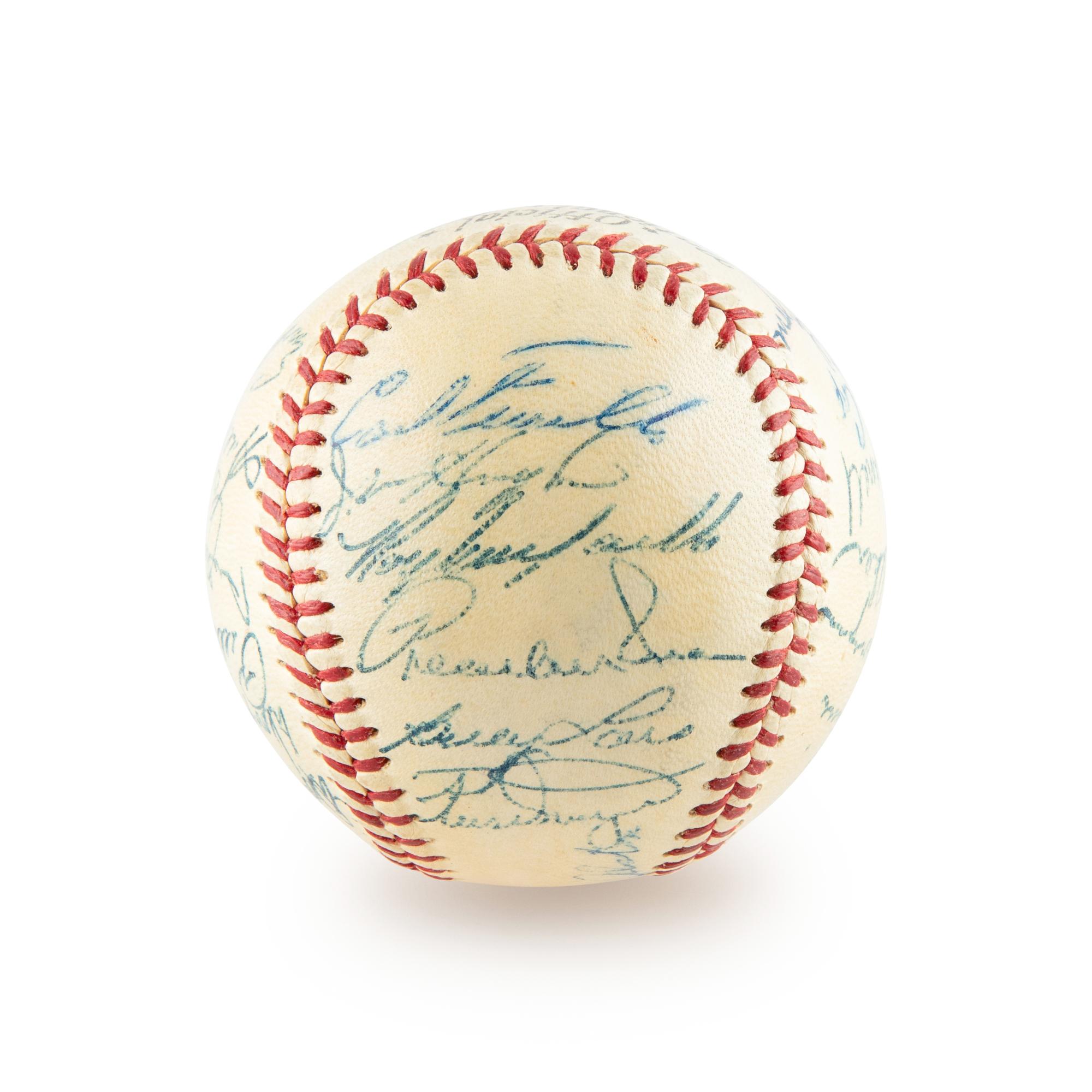 A 1954 Brooklyn Dodgers Team Signed Autograph Baseball Including Jackie Robinson and Roy Campanella (Beckett Authentication Services)