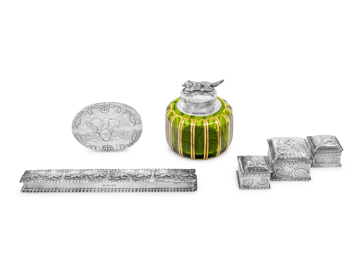 Four English Silver Desk Articles