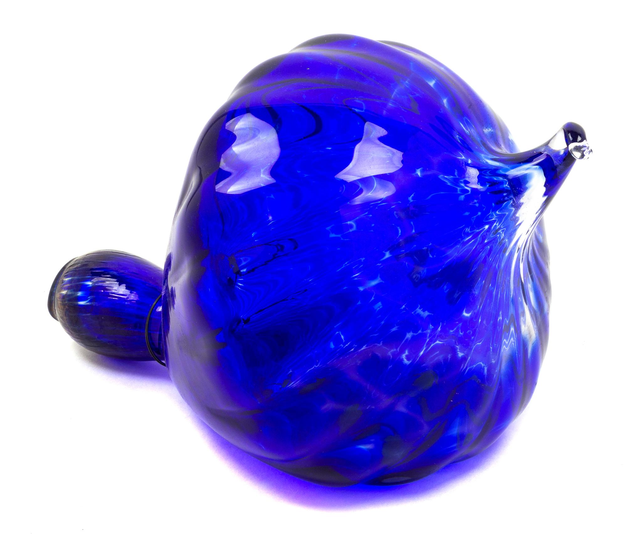 Dale Chihuly, (American, b. 1941), Blue Squash Form Hanging Sculpture Pilchuck 25th Anniversary Ariel Addition Edition 38/400