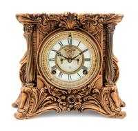 An Ansonia Minerva Gilt Metal Mantel Clock