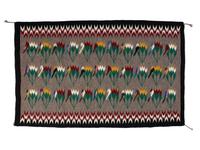 Navajo Weaving with Birds on Flowers