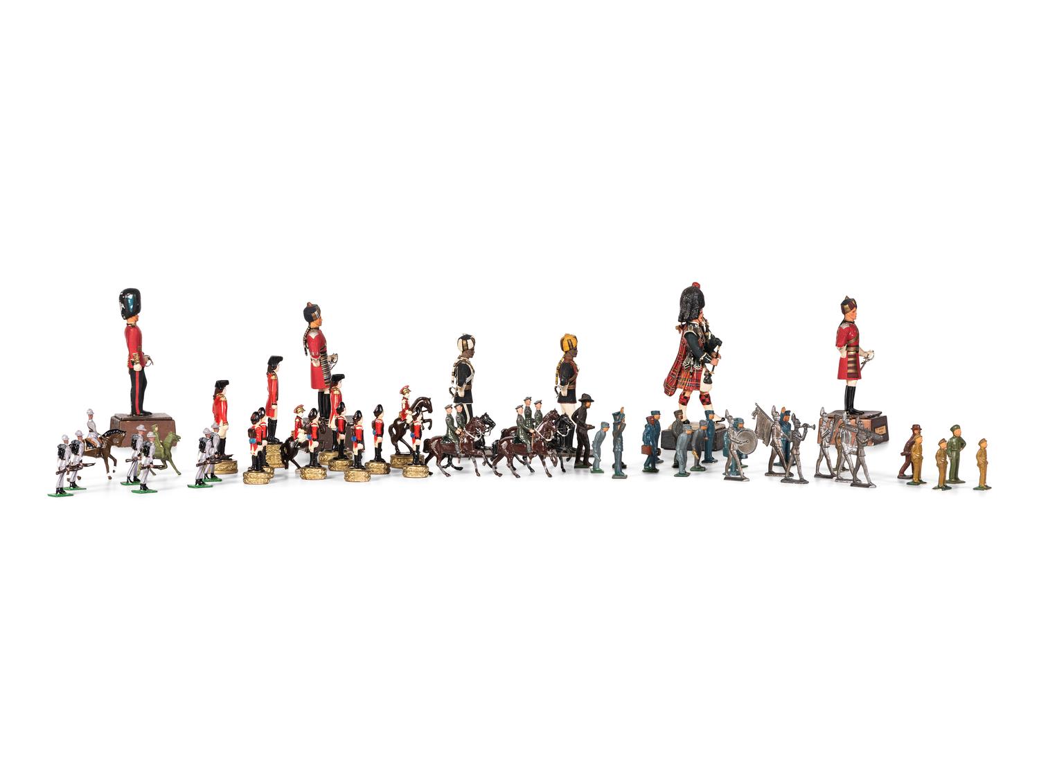 Fifty-Six Painted Lead and Cast Metal Soldiers