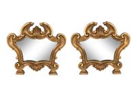 A Pair of Italian Baroque Style Giltwood Mirrors