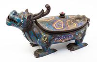 A Large Cloisonne Model of a Mythical Beast Length 21 1/2 inches.