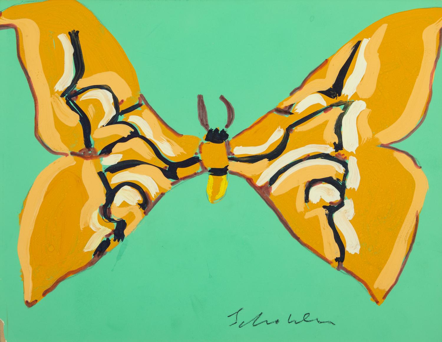 Yellow Butterfly on Green