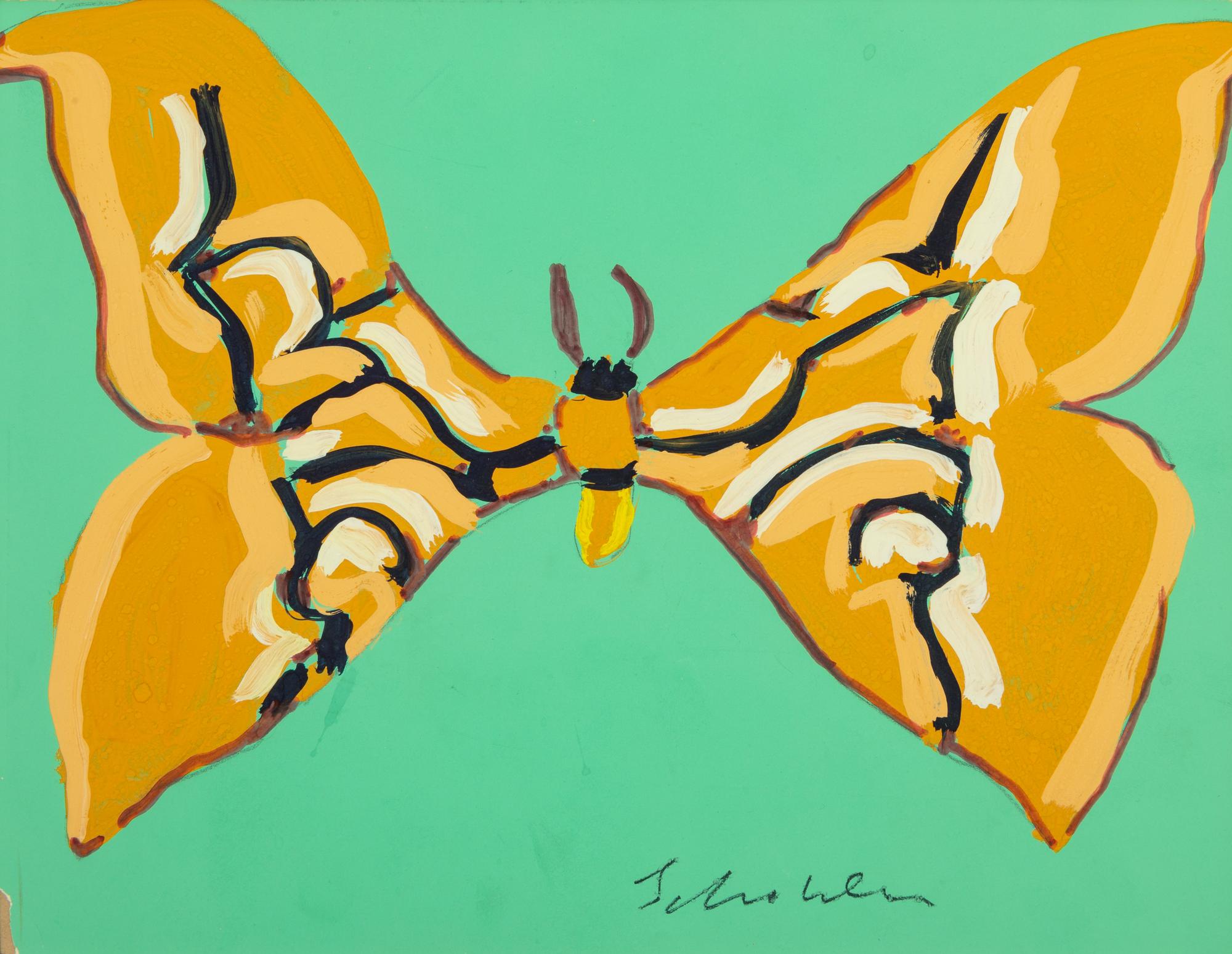 Yellow Butterfly on Green