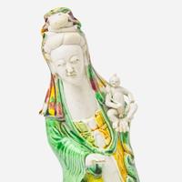 Two Chinese famille verte figures 素三彩瓷塑兩件 Kangxi period ? ??