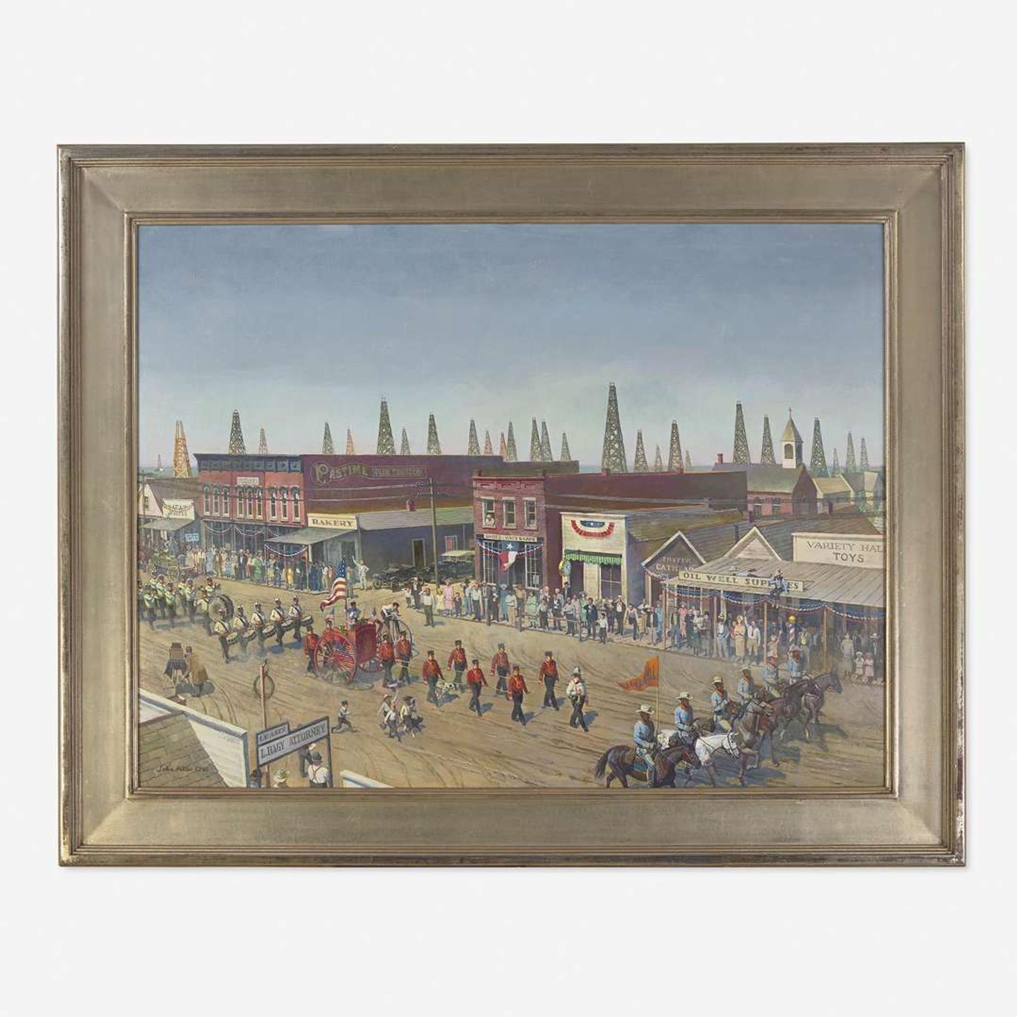 John Philip Falter (American, 1910-1982) Armistice Day Parade of 1922, Mexia, Texas