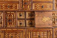 A Spanish Baroque Walnut Vargueño on Stand