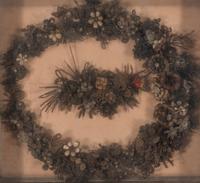 A Large Framed Victorian Hairwork Wreath