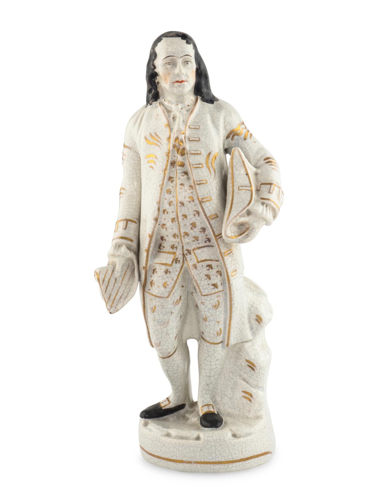 A Staffordshire Ceramic Figure of Benjamin Franklin