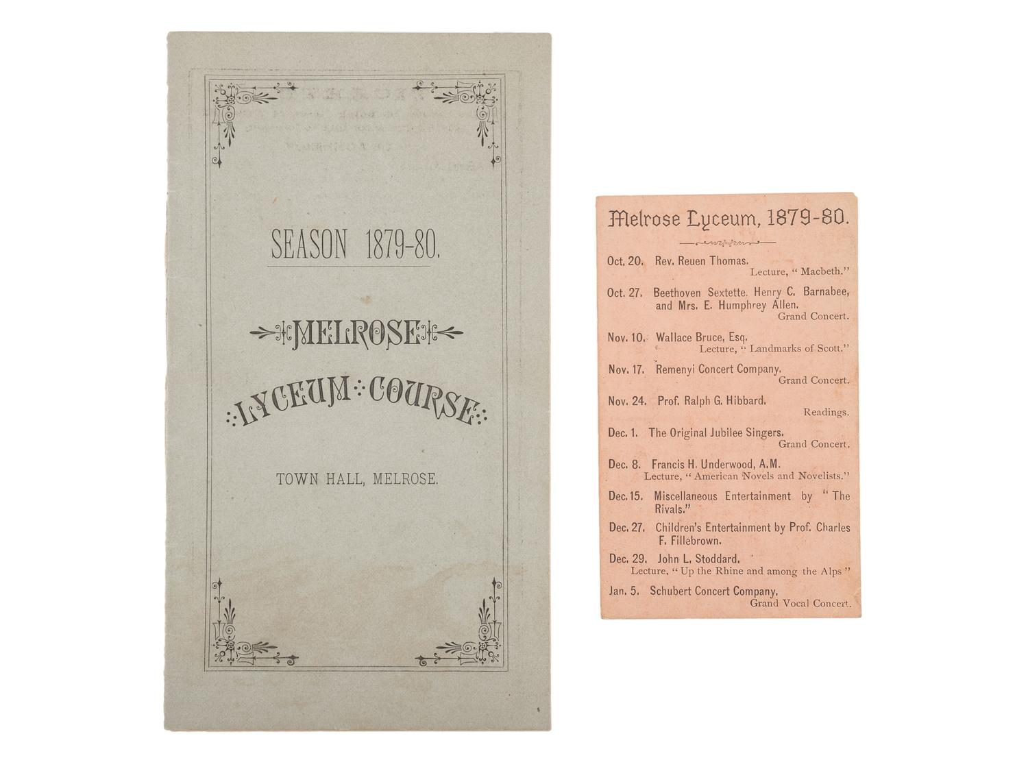 [MUSIC]. A group of tickets, handbills, and programs from the Fisk Jubilee Singers, comprising: