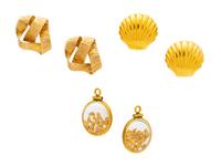 A Collection of Yellow Gold Earrings/Ear Pendants,