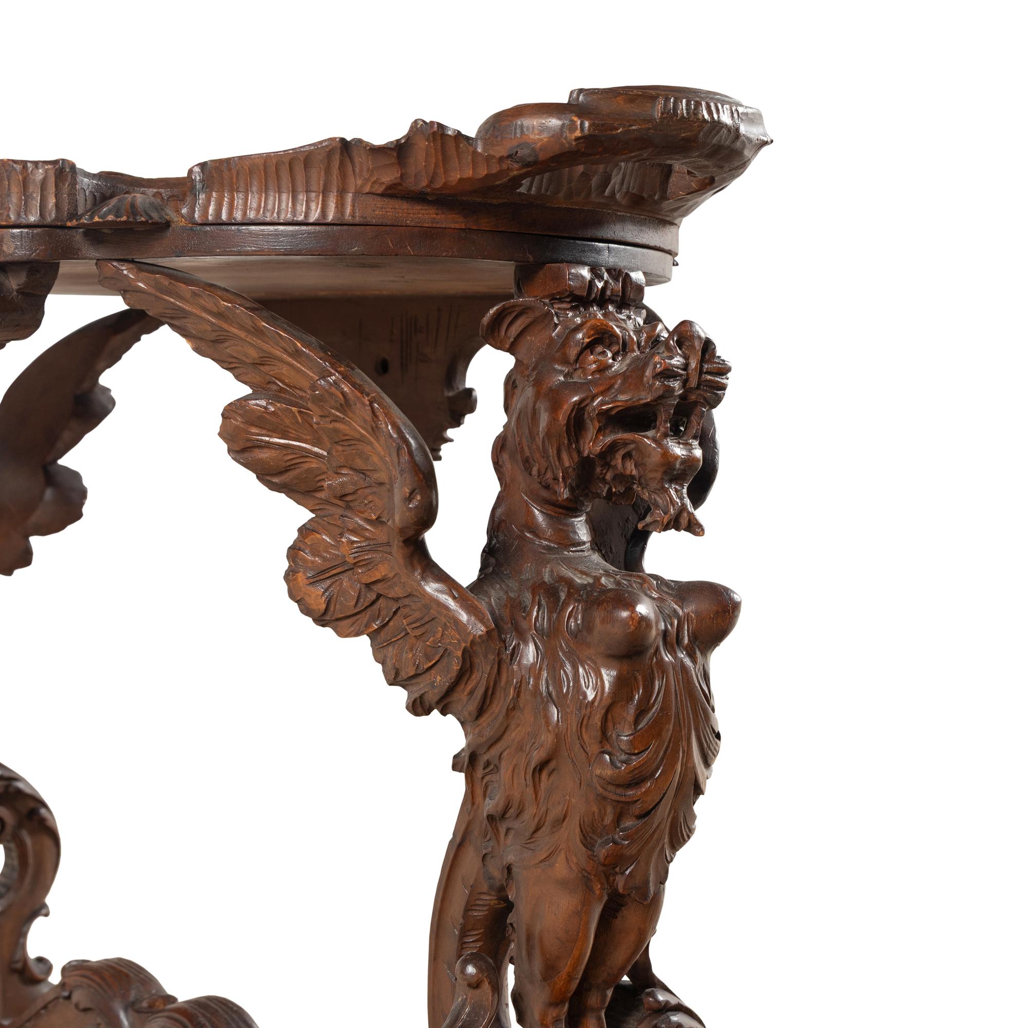 A Venetian Carved Walnut Tray Table