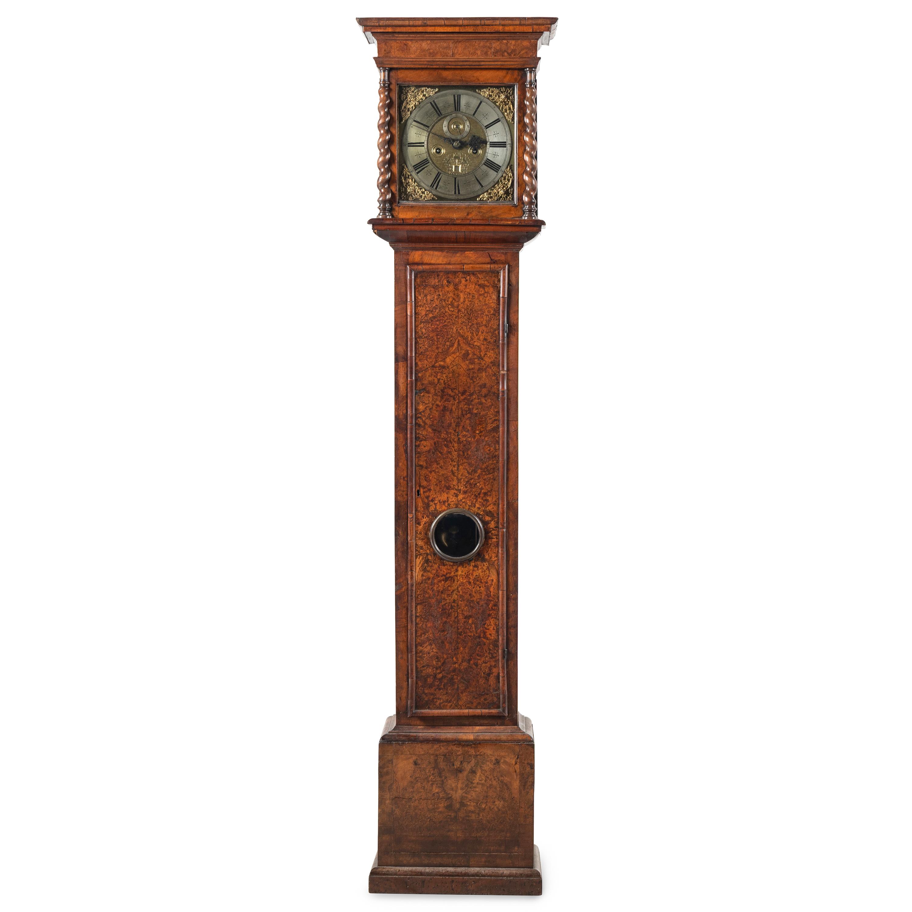 A William and Mary Walnut Tall Case Clock