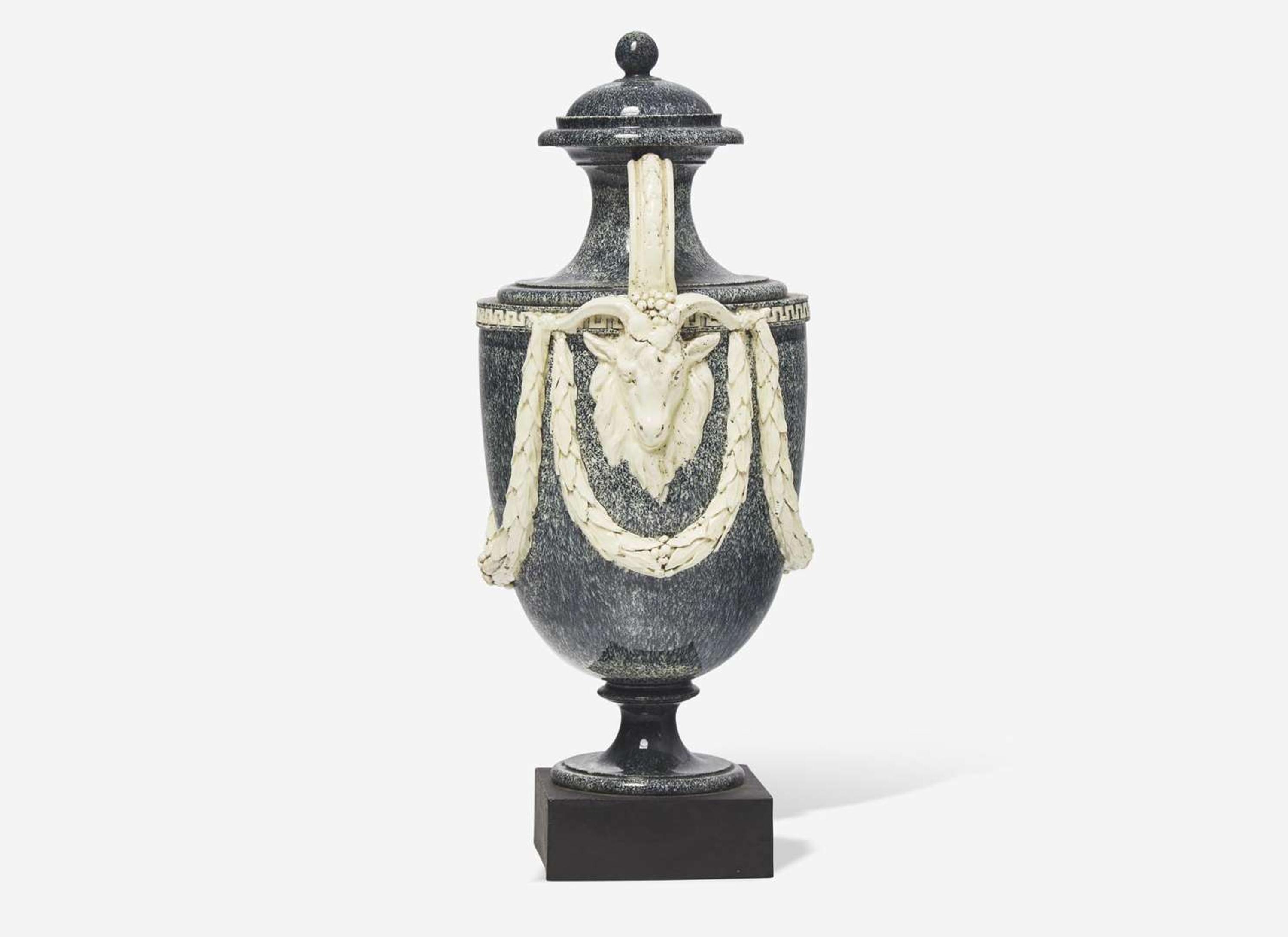 A Wedgwood & Bentley Variegated Ware Covered Vase, UK, 1770s