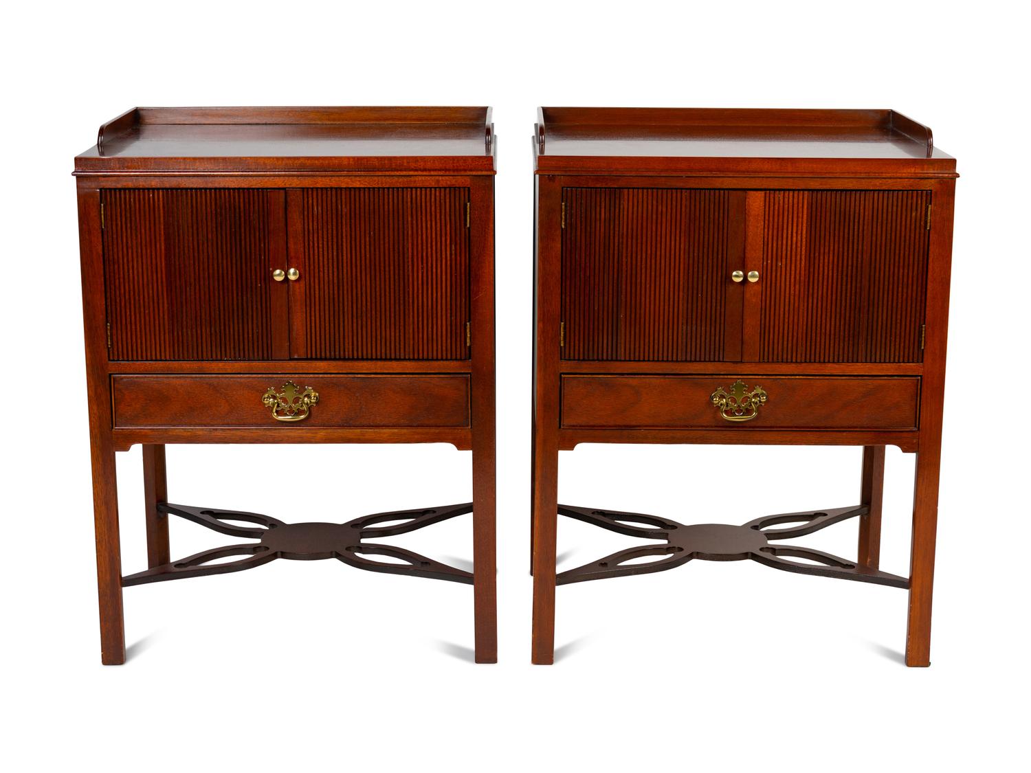 A Pair of Baker Mahogany End Tables