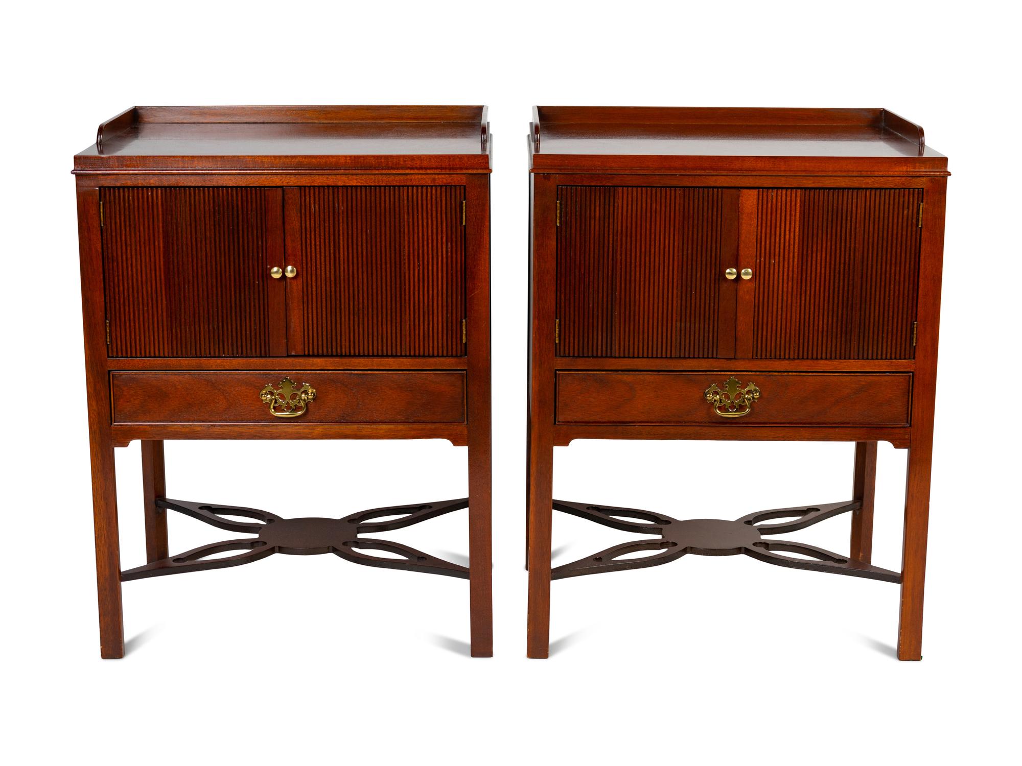 A Pair of Baker Mahogany End Tables