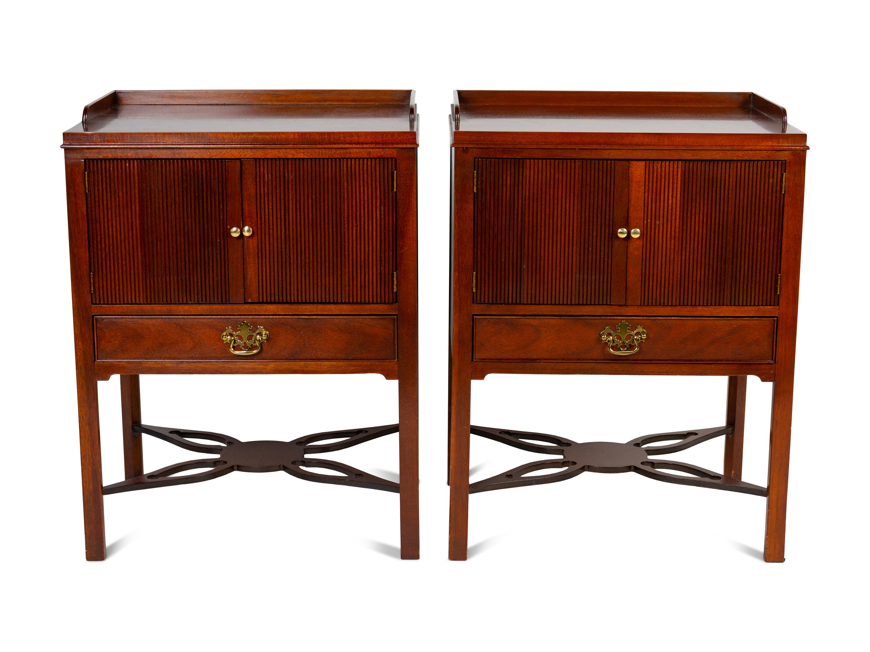 A Pair of Baker Mahogany End Tables