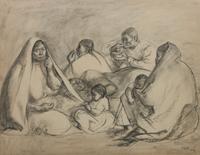 Francisco Zuniga, (Mexican, 1912-1998), Group with Children, 1967