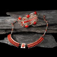Michael Perry (Diné, b. 1972) — Sterling Silver and Coral Cuff Bracelet, PLUS