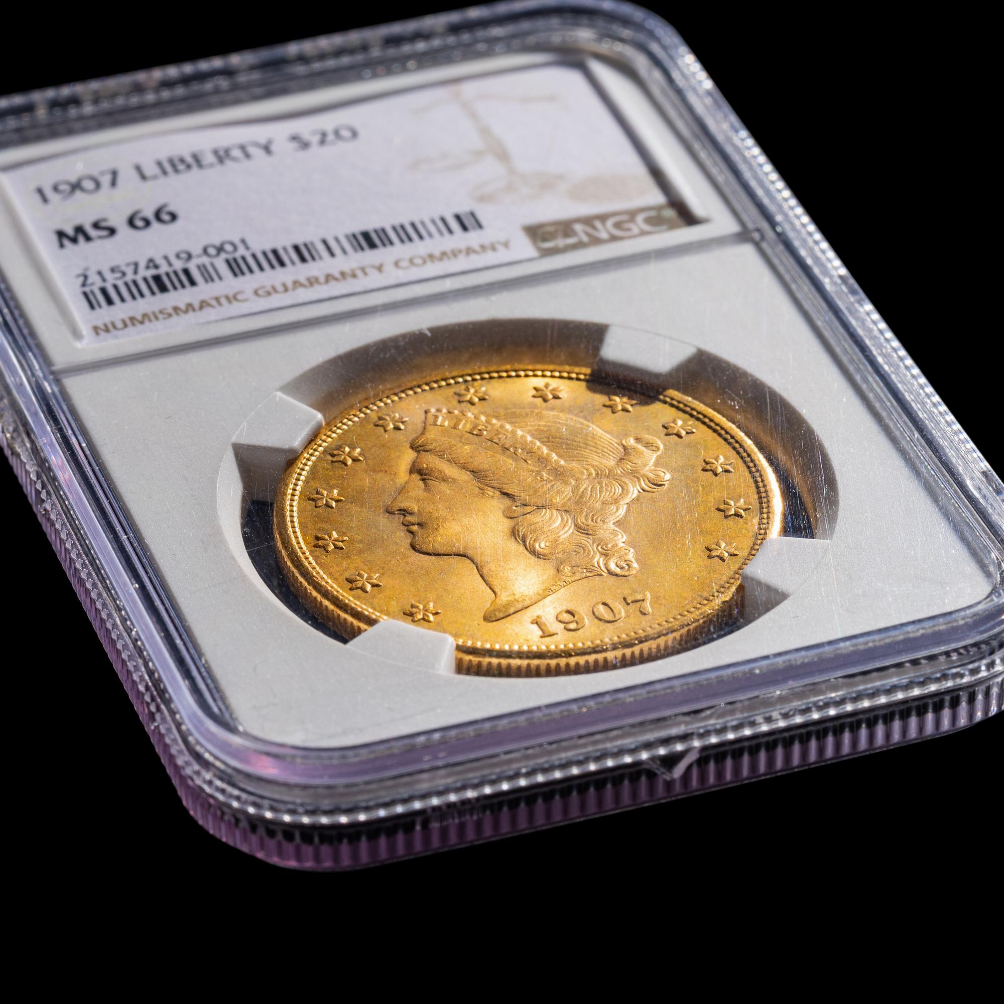 A 1907 Liberty Head $20 Gold Coin [NGC MS66; Top Pop]