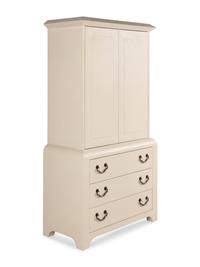 A Harrison-Van Horn Lacquered Raffia Media Cabinet