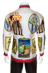 A Gianni Versace Silk Atelier Print Shirt, Size 48.