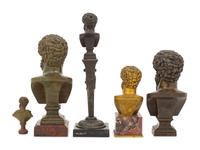 Five Continental Bronze Small Busts of Emperor Lucius Verus