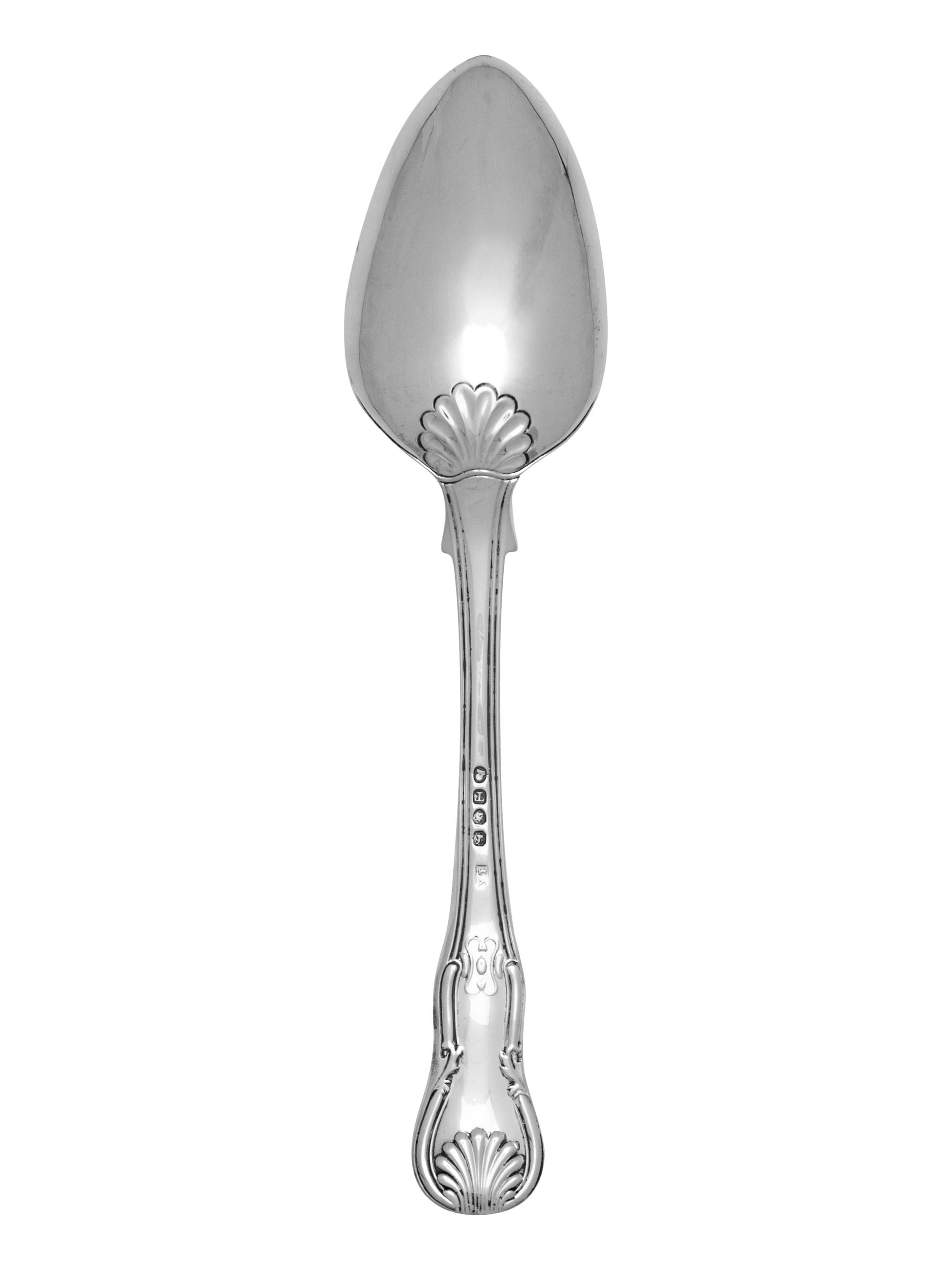 An Assembled Set of Twelve George III Silver Serving Spoons