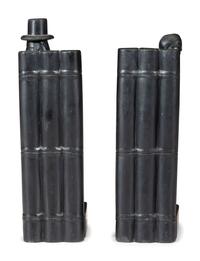 A Pair of Korean Carved Stone Figural Bookends