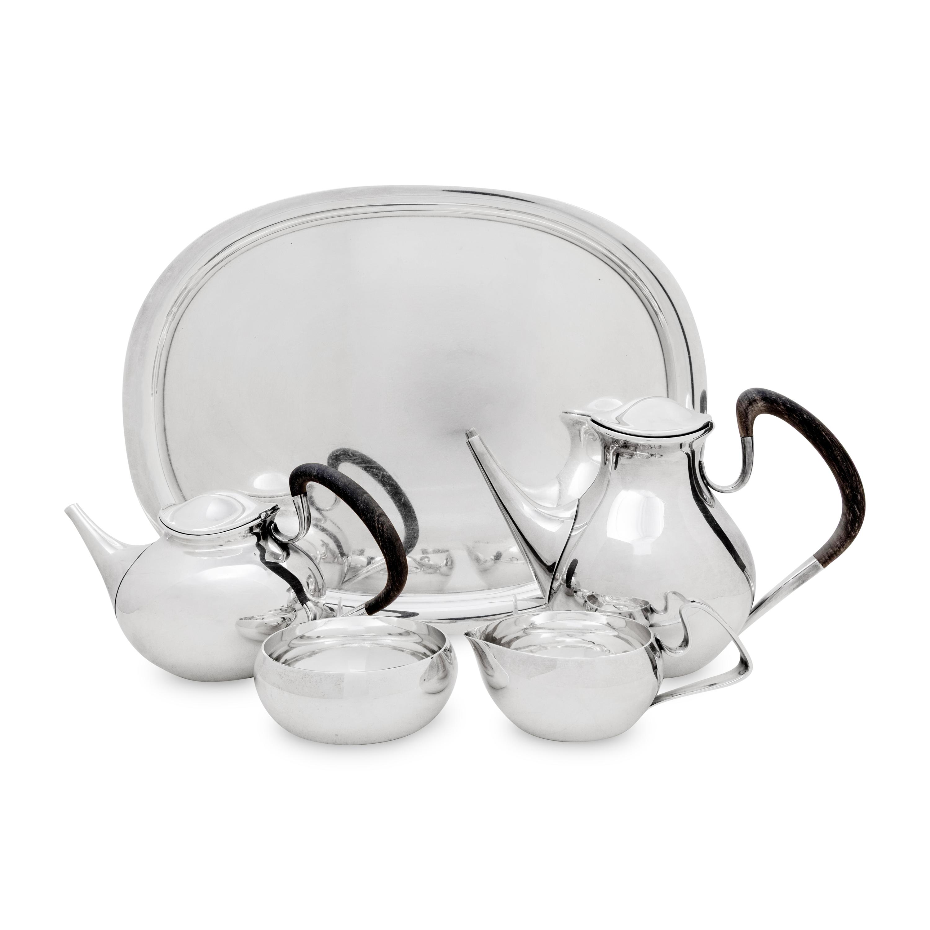 A Georg Jensen Five-Piece Silver Tea and Coffee Service