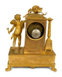 A French Empire Gilt Bronze Mantle Clock Homage a La Plus Belle — 19TH CENTURY