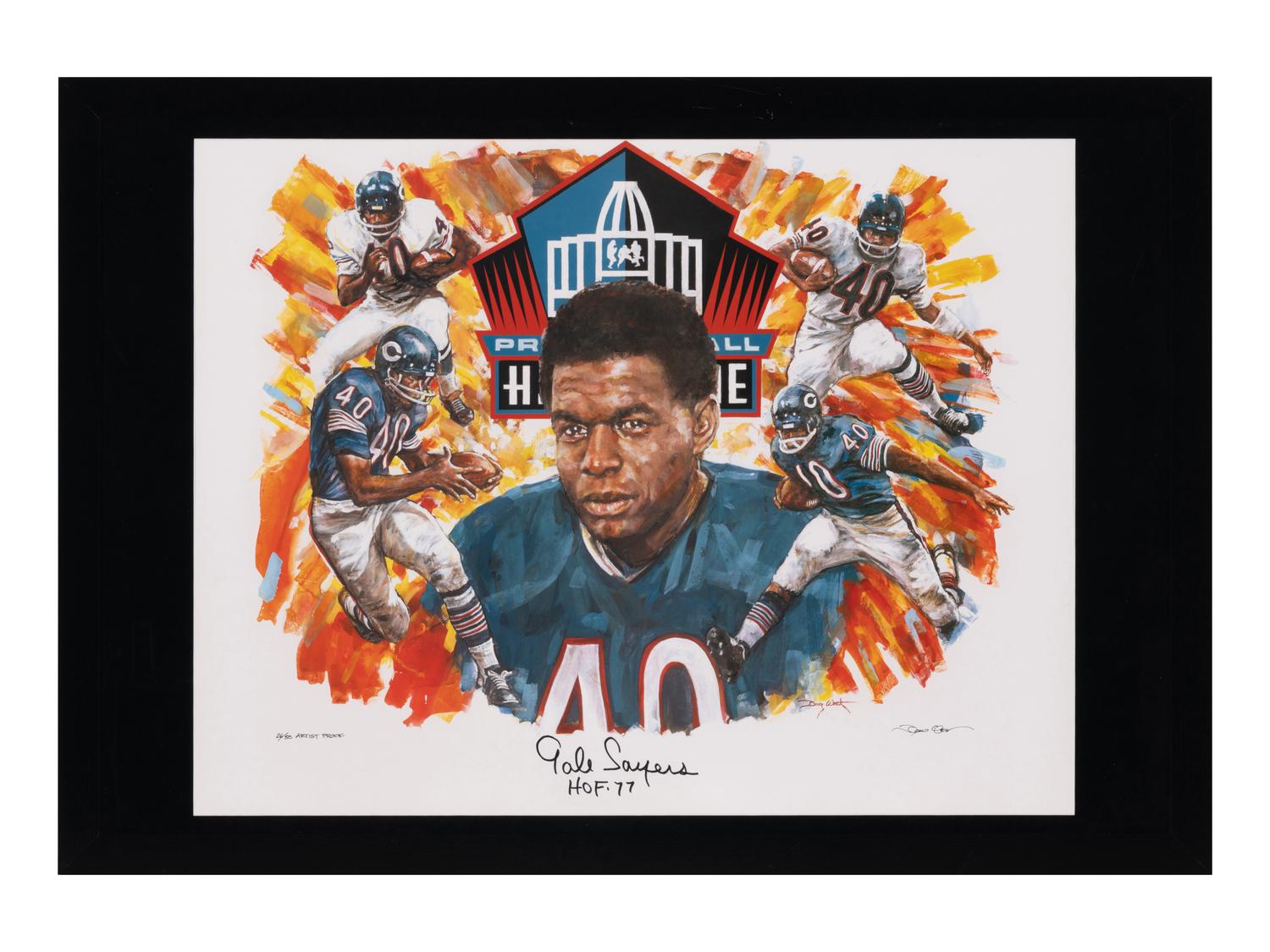 A Rare Group of Two Chicago Bears Limited Edition Oversized Signed Lithographs Featuring Dick Butkus and Gale Sayers