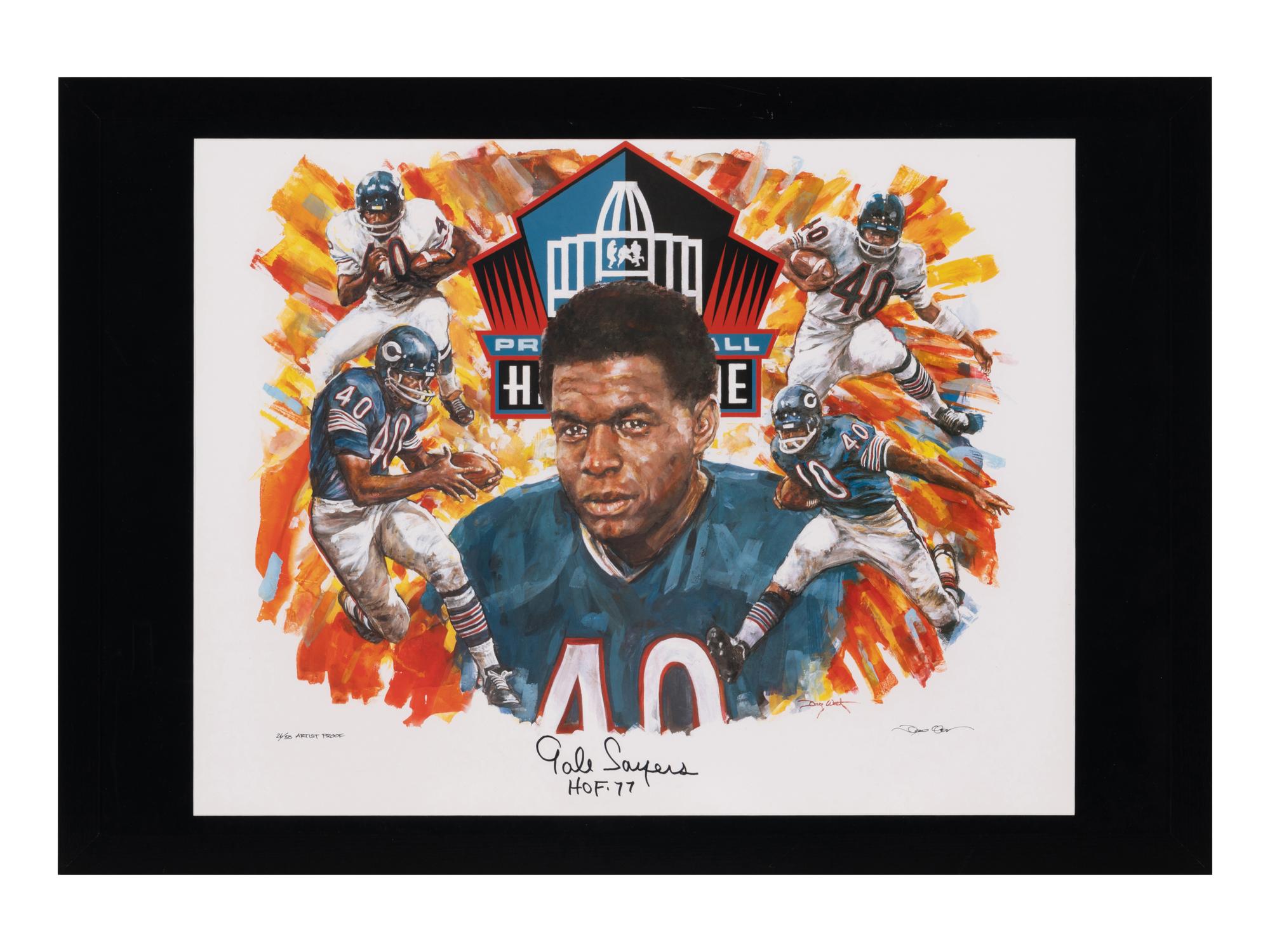 A Rare Group of Two Chicago Bears Limited Edition Oversized Signed Lithographs Featuring Dick Butkus and Gale Sayers