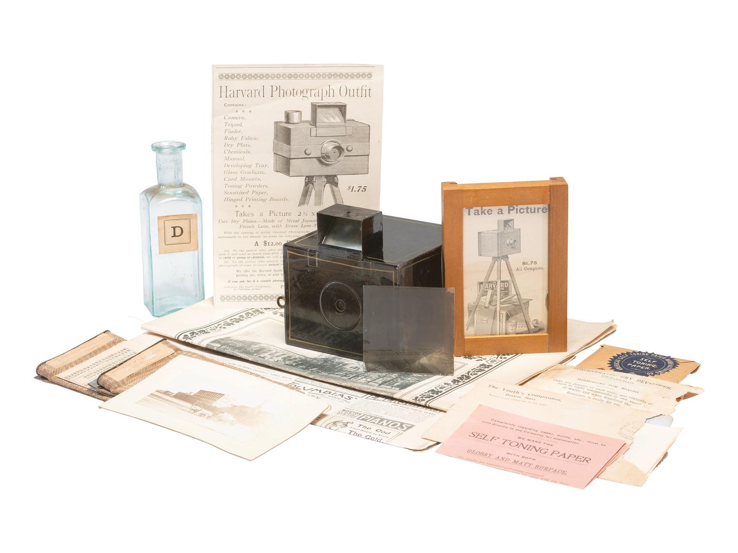 [EARLY PHOTO]. Harvard Camera outfit, incl. viewer and developer bottle [ With: ] Ingersoll Sure-Shot.